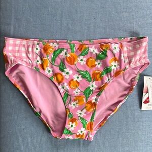 Pink Floral and Fruit Bikini Bottoms